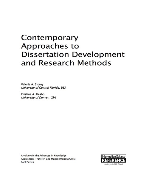 Cover image for book Contemporary Approaches to Dissertation Development and Research Methods