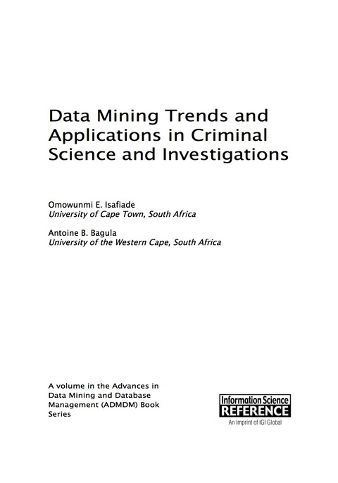 Cover image for book Data Mining Trends and Applications in Criminal Science and Investigations