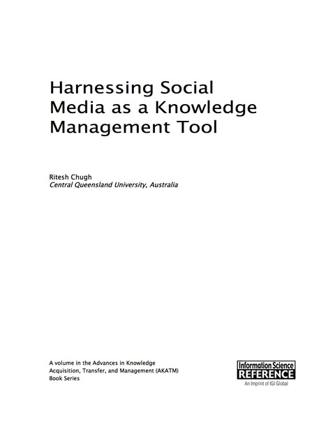 Cover image for book Harnessing Social Media as a Knowledge Management Tool