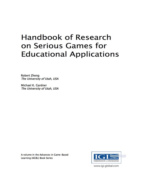 Cover image for book Handbook of Research on Serious Games for Educational Applications