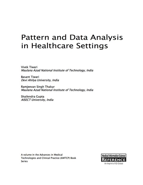 Cover image for book Pattern and Data Analysis in Healthcare Settings