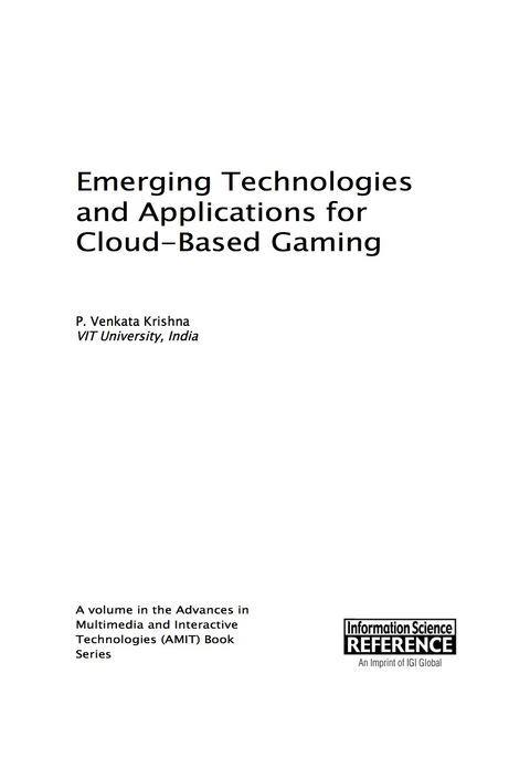 Cover image for book Emerging Technologies and Applications for Cloud-Based Gaming