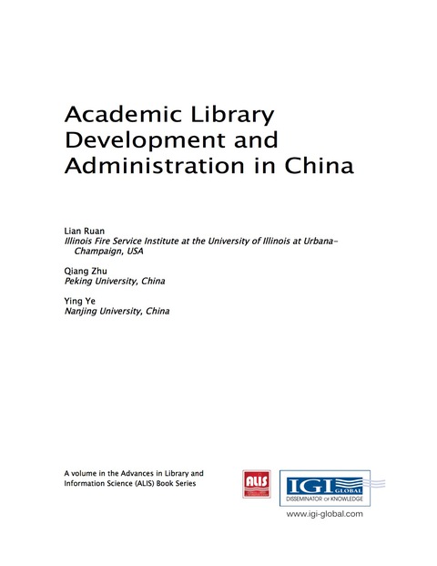 Cover image for book Academic Library Development and Administration in China