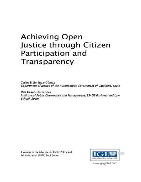 Cover image for book Achieving Open Justice through Citizen Participation and Transparency