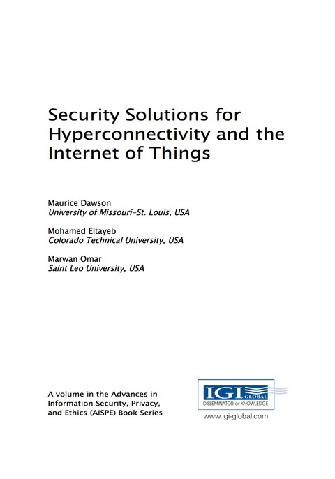 Cover image for book Security Solutions for Hyperconnectivity and the Internet of Things