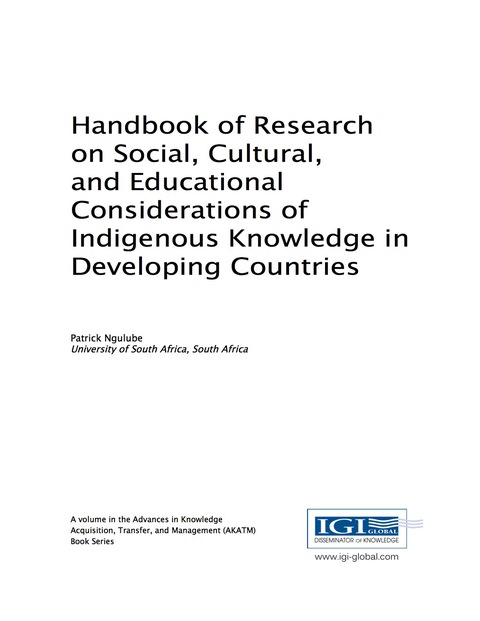 Cover image for book Handbook of Research on Social, Cultural, and Educational Considerations of Indigenous Knowledge in Developing Countries