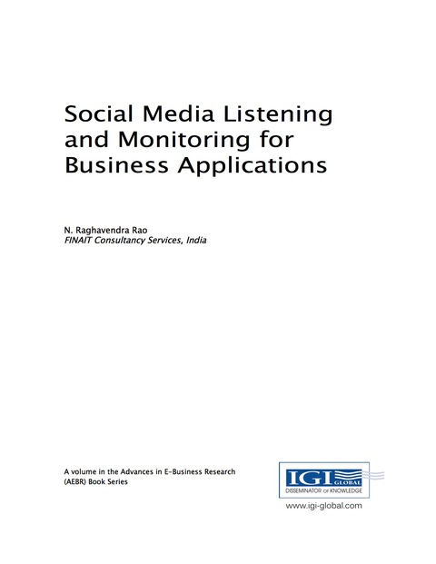 Cover image for book Social Media Listening and Monitoring for Business Applications