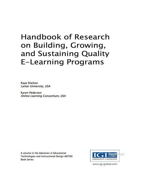 Cover image for book Handbook of Research on Building, Growing, and Sustaining Quality E-Learning Programs