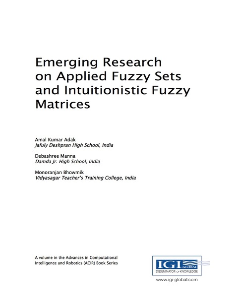 Cover image for book Emerging Research on Applied Fuzzy Sets and Intuitionistic Fuzzy Matrices