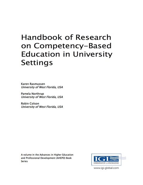 Cover image for book Handbook of Research on Competency-Based Education in University Settings