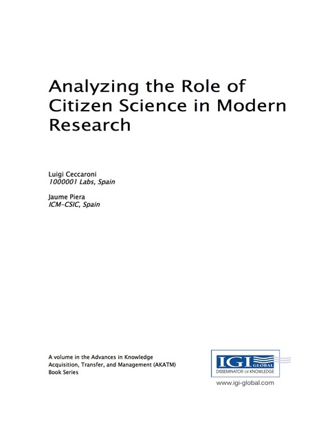 Cover image for book Analyzing the Role of Citizen Science in Modern Research
