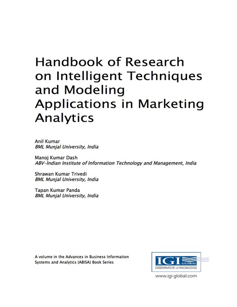 Cover image for book Handbook of Research on Intelligent Techniques and Modeling Applications in Marketing Analytics