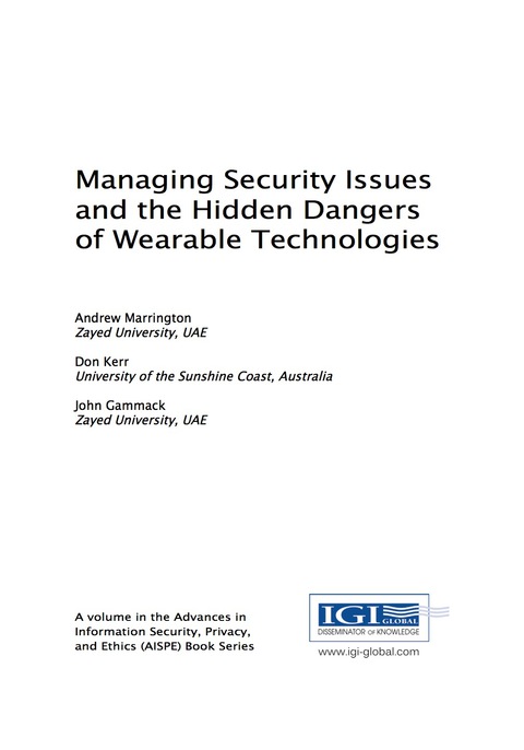 Cover image for book Managing Security Issues and the Hidden Dangers of Wearable Technologies