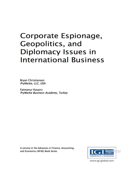 Cover image for book Corporate Espionage, Geopolitics, and Diplomacy Issues in International Business