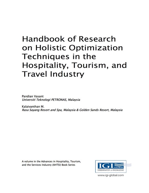 Cover image for book Handbook of Research on Holistic Optimization Techniques in the Hospitality, Tourism, and Travel Industry