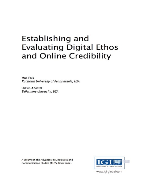 Cover image for book Establishing and Evaluating Digital Ethos and Online Credibility
