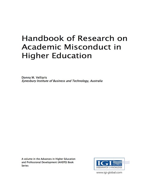 Cover image for book Handbook of Research on Academic Misconduct in Higher Education