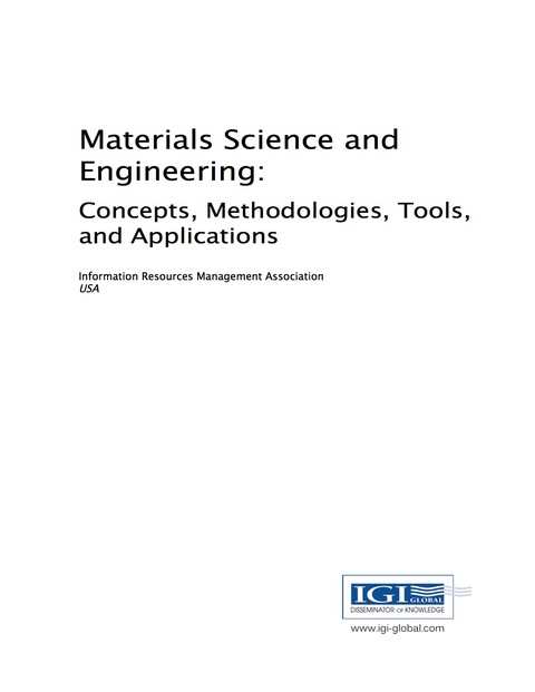 Cover image for book Materials Science and Engineering: Concepts, Methodologies, Tools, and Applications