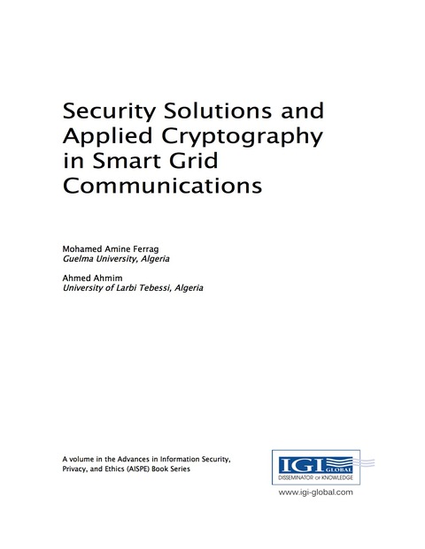 Cover image for book Security Solutions and Applied Cryptography in Smart Grid Communications