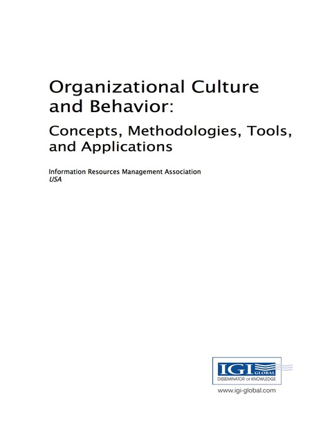 Cover image for book Organizational Culture and Behavior: Concepts, Methodologies, Tools, and Applications
