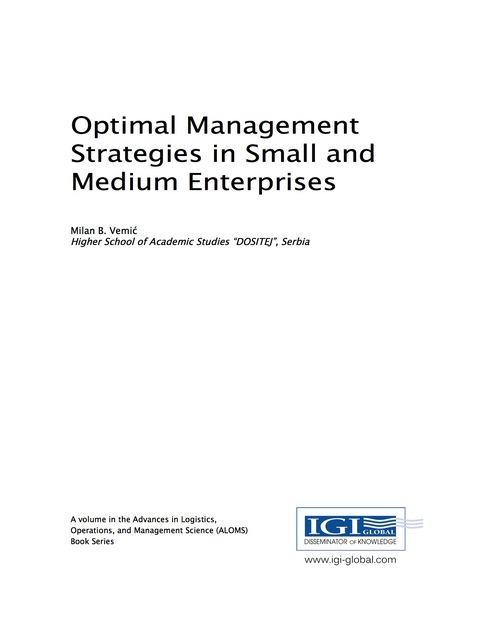 Cover image for book Optimal Management Strategies in Small and Medium Enterprises