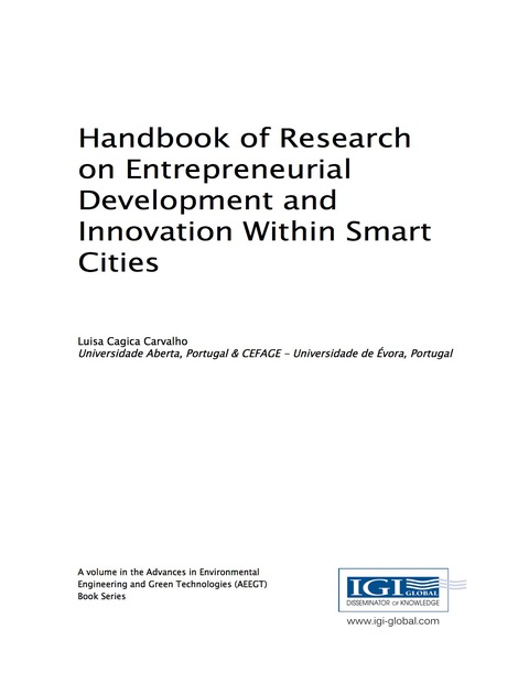 Cover image for book Handbook of Research on Entrepreneurial Development and Innovation Within Smart Cities