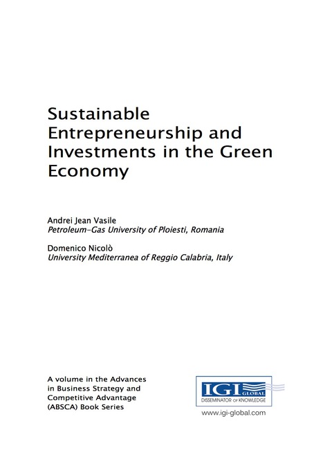 Cover image for book Sustainable Entrepreneurship and Investments in the Green Economy