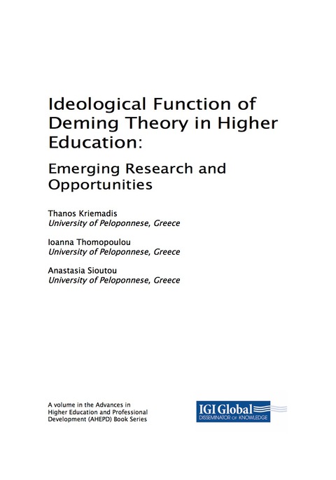 Cover image for book Ideological Function of Deming Theory in Higher Education: Emerging Research and Opportunities
