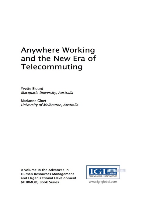 Cover image for book Anywhere Working and the New Era of Telecommuting