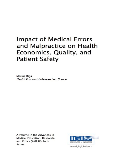 Cover image for book Impact of Medical Errors and Malpractice on Health Economics, Quality, and Patient Safety