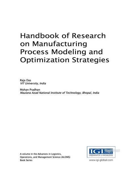 Cover image for book Handbook of Research on Manufacturing Process Modeling and Optimization Strategies