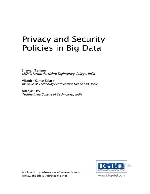 Cover image for book Privacy and Security Policies in Big Data