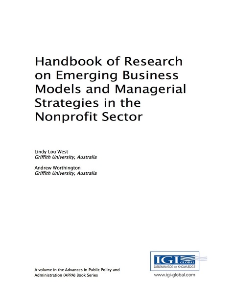 Cover image for book Handbook of Research on Emerging Business Models and Managerial Strategies in the Nonprofit Sector