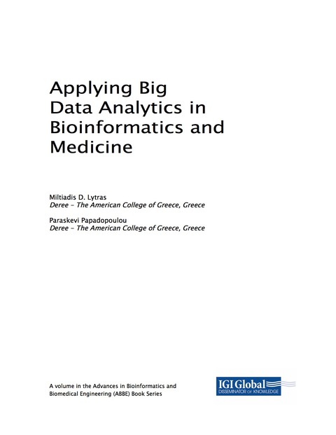 Cover image for book Applying Big Data Analytics in Bioinformatics and Medicine