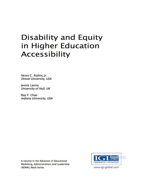 Cover image for book Disability and Equity in Higher Education Accessibility