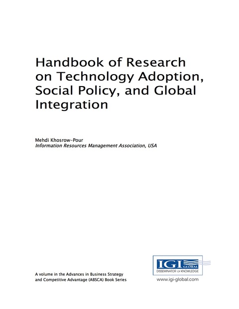 Cover image for book Handbook of Research on Technology Adoption, Social Policy, and Global Integration