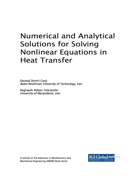 Cover image for book Numerical and Analytical Solutions for Solving Nonlinear Equations in Heat Transfer