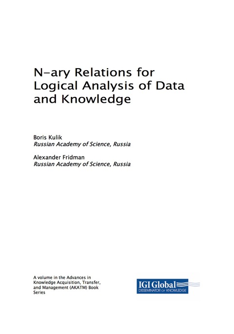 Cover image for book N-ary Relations for Logical Analysis of Data and Knowledge