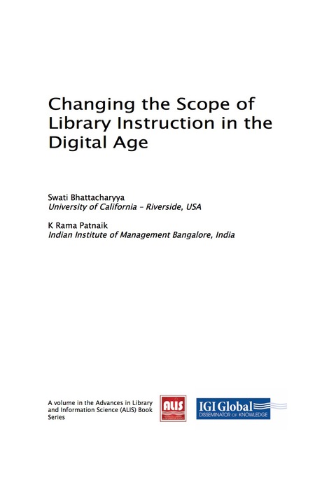 Cover image for book Changing the Scope of Library Instruction in the Digital Age