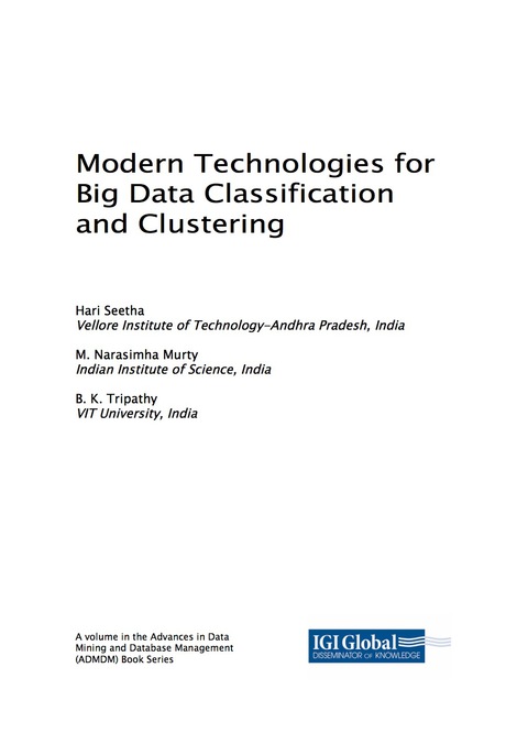 Cover image for book Modern Technologies for Big Data Classification and Clustering