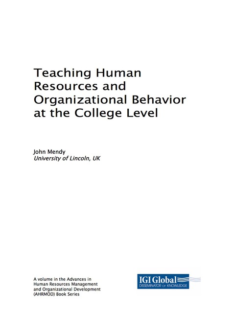 Cover image for book Teaching Human Resources and Organizational Behavior at the College Level