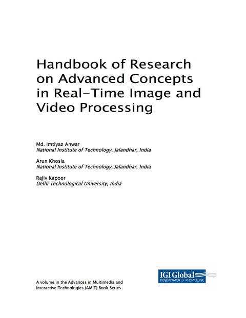 Cover image for book Handbook of Research on Advanced Concepts in Real-Time Image and Video Processing