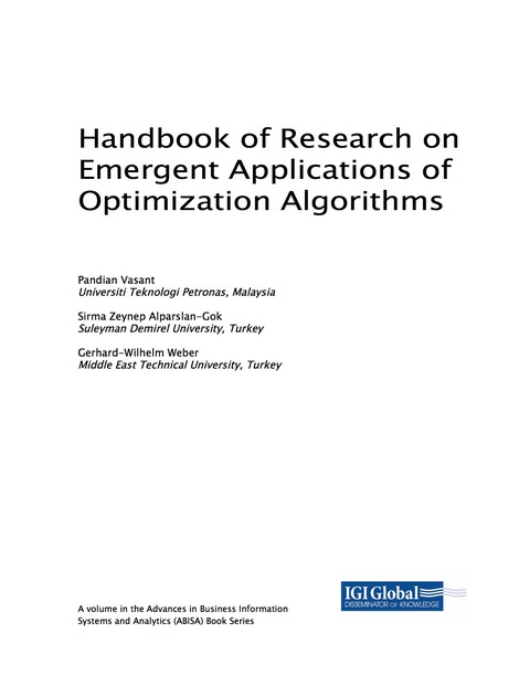Cover image for book Handbook of Research on Emergent Applications of Optimization Algorithms