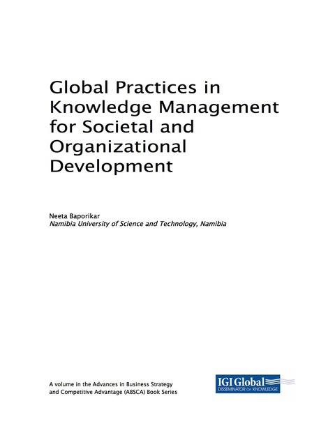 Cover image for book Global Practices in Knowledge Management for Societal and Organizational Development
