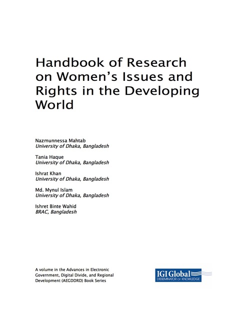 Cover image for book Handbook of Research on Women's Issues and Rights in the Developing World