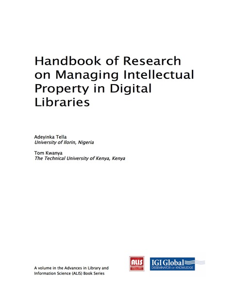 Cover image for book Handbook of Research on Managing Intellectual Property in Digital Libraries