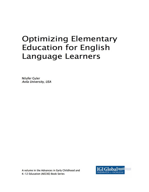 Cover image for book Optimizing Elementary Education for English Language Learners