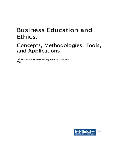 Cover image for book Business Education and Ethics: Concepts, Methodologies, Tools, and Applications