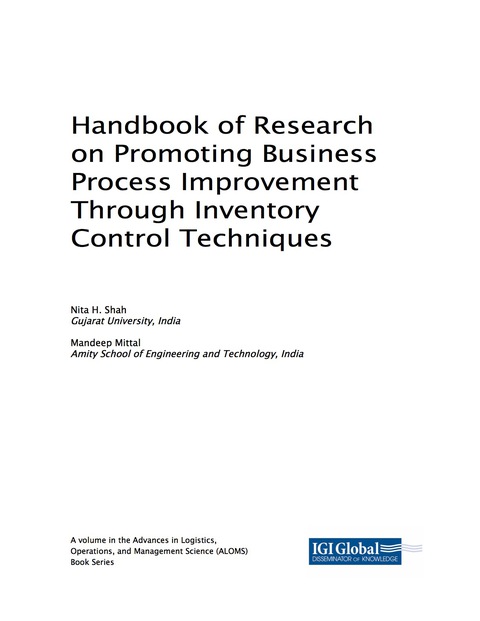 Cover image for book Handbook of Research on Promoting Business Process Improvement Through Inventory Control Techniques