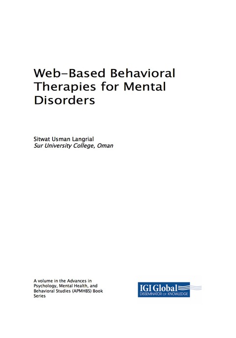 Cover image for book Web-Based Behavioral Therapies for Mental Disorders
